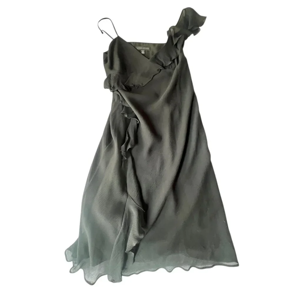 Banana Republic Womens Black Silk Chiffon Dress Size 4P - Picture 11 of 11